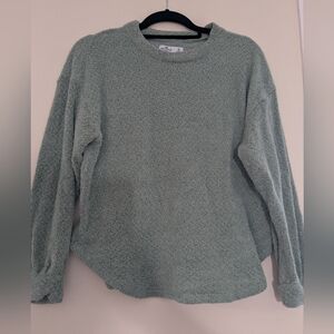 Fluffy green sweater